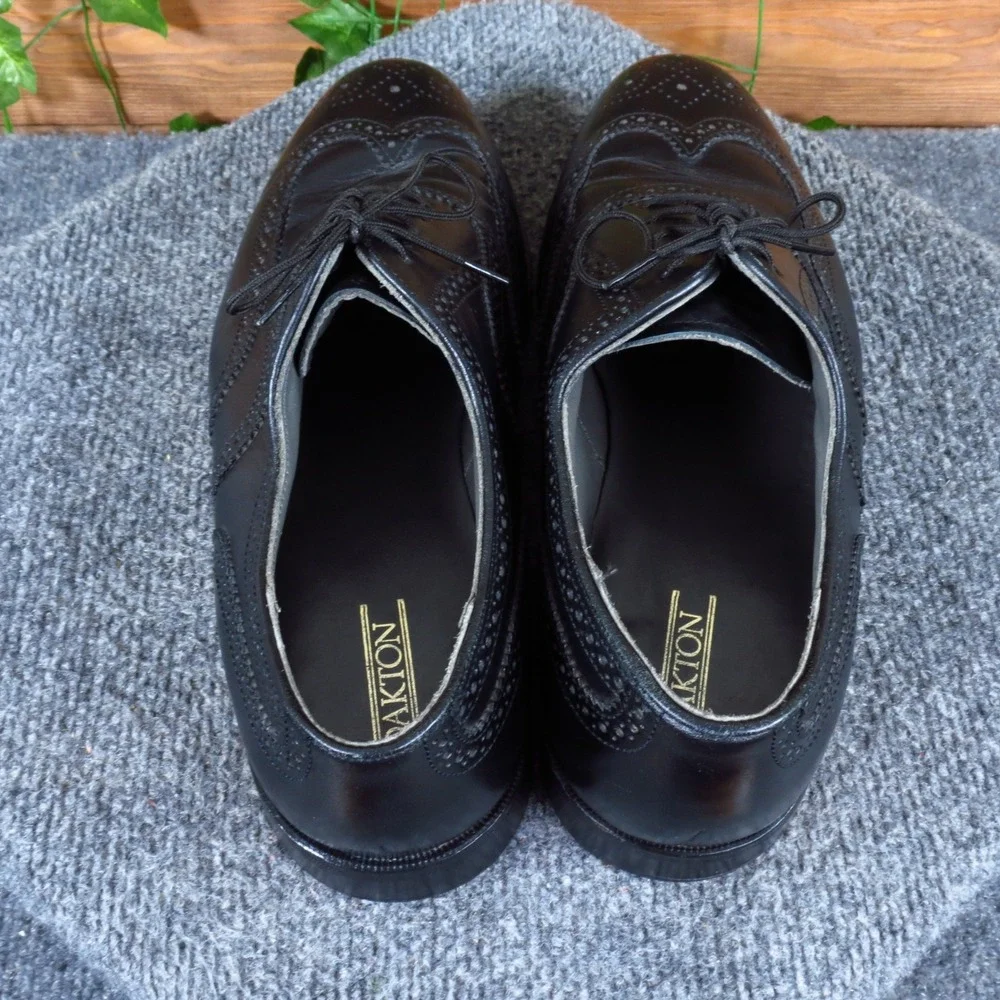 Oakton 74069 Mens Wingtip Oxford Dress Shoes Size 10.5 D Formal Business Black